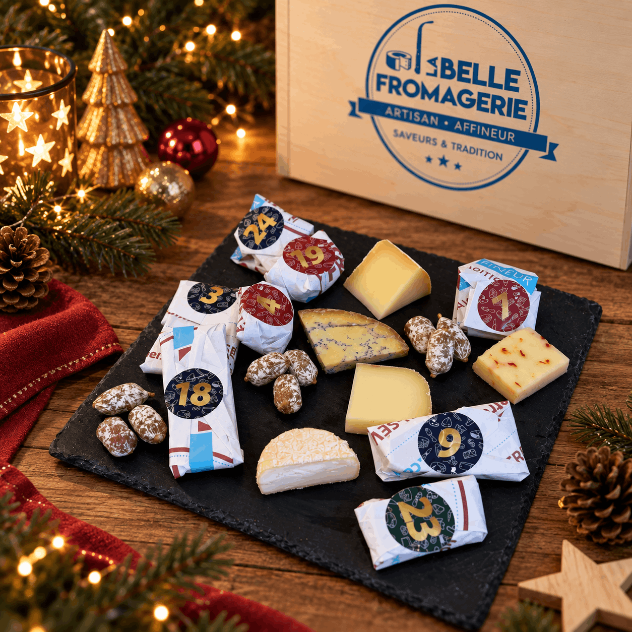 Calendrier avent saucisson et fromage